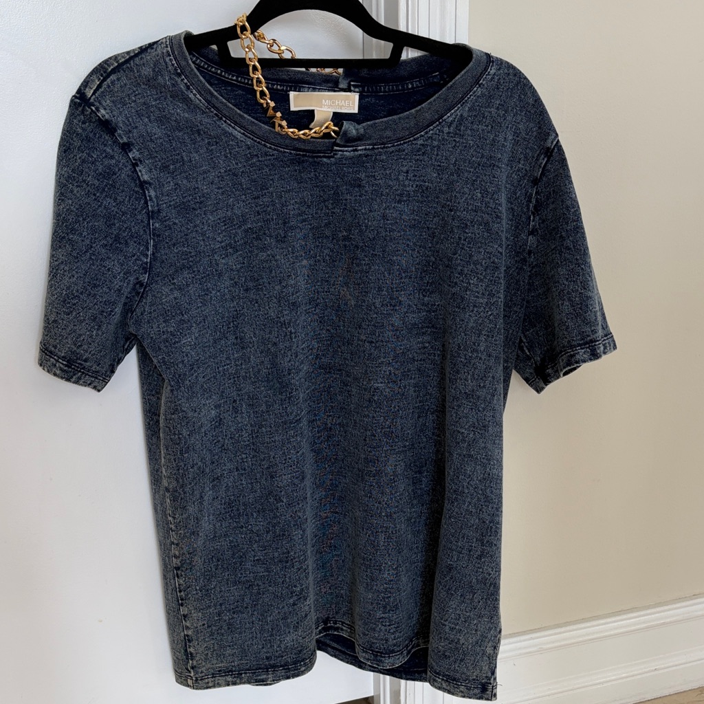 Michael Kors Washed Black Short Sleeve Tee